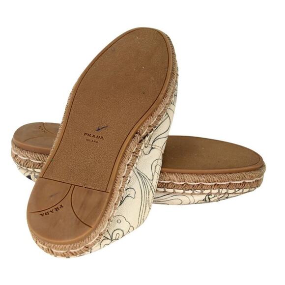 Prada Espadrille 36.5 Canvas All-over Print Flats PR-0502N-0149 - Picture 11 of 11